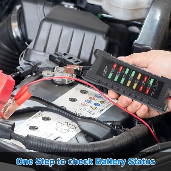 1 stk 12V 24V Bilbatteritester, Bilgenerator Tester, Batterikontroller