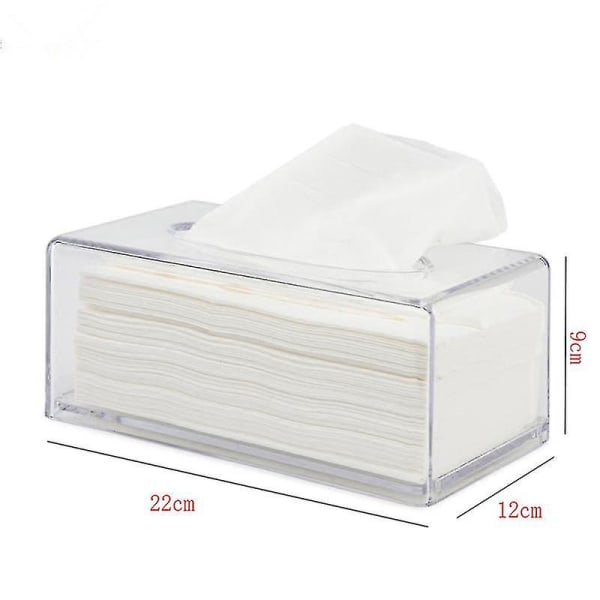 Pack Clear Tissue Box Serviettholder Organizer Stue Hjem Oppbevaring Papirholder