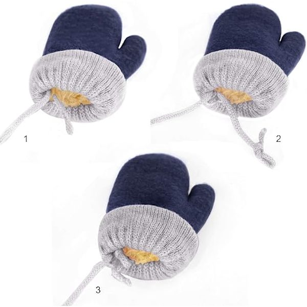 Toddler Magic Stretch Mittens Tykke Plysjforet, Vinter Baby Boys Girls Strikkede Hansker Varme Fluffy Full Finger Hansker Kaldt Vær Ski Hansker