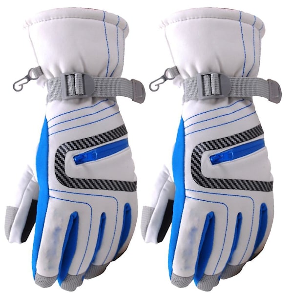 Unisex Vandtætte Vindtætte Vinter Varme Snowboard Ski Handsker L White