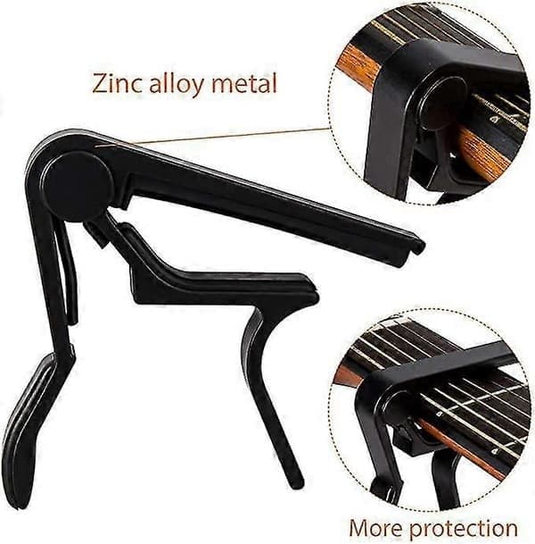 pc Guitar Capo, 6-strenget Akustisk & Elektrisk Guitar Capo, Guitar Capo Akustisk - silver
