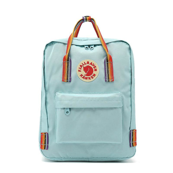Skol student ryggsäck college bokväska resväska arktisk utomhus fritid vattentätt fox regnbåge bälte Sky blue