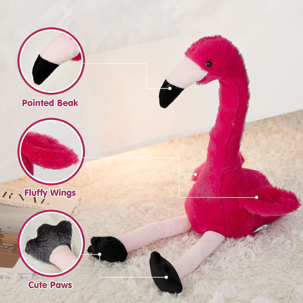 1 stk Snakk Flamingo Gjenta Det Du Sa Interaktiv Søt Plysj Leke Stoffdyr Bursdagsgaver For Gutter Og Jenter, Rød