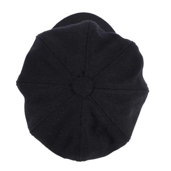 Baker Boy keps för kvinnor flickor basker franska mössor kepsar 8-panel varm ull newsboy keps Black