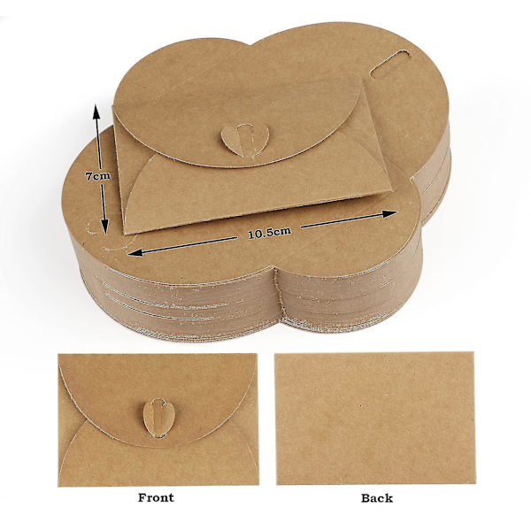 100 Kraftpapirkonvolutter med 100 blanke papirark, minikonvolutter med hjertelås for gavekort Diy Graffiti