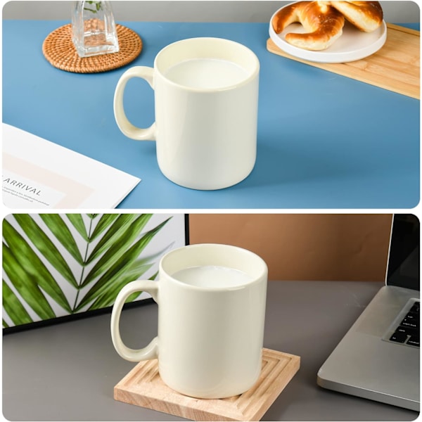 Ekstra stor keramisk kaffekopp med håndtak for kontor og hjem