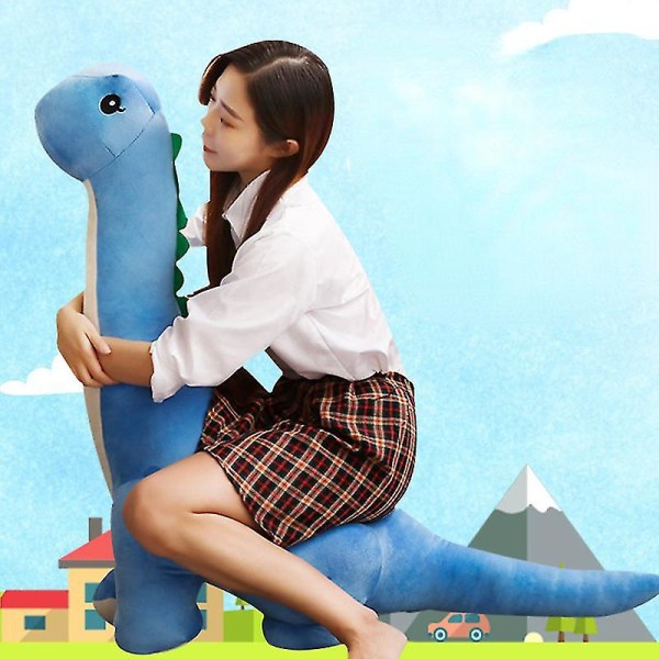35cm/60cm Fargerike plysj dinosaur leker utstoppede dukker barn gave bursdag langhals dinosaur plysj leketøy Kawaii myk nydelig Blue