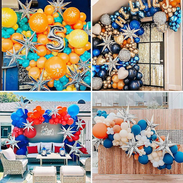 50 stk Gull Eksplosjonsstjerne Folie Kjegleballonger, Stor Stjerneformet Mylar Ballong for Julerfest Tilbehør Dekorasjoner Bryllup Fotorekvisitter