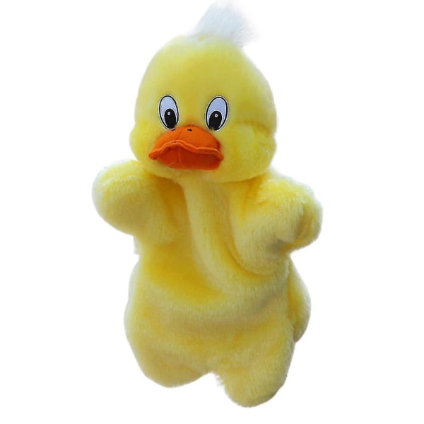 Wabjtam Cartoon Duck Hand Puppet Movable Mouth Animal Plush Doll Teaching Aids Children's Toys (1 Piece)