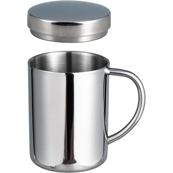 13,5oz/400ml Camping Mug Kaffe Mugg Kopp Dubbelväggig Rostfritt Stål Drickmugg med Lock för Hemma Kontor Camping Picknick