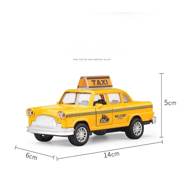 Taxibilleksak för barn, Yellow Cab Staden New York Taxibilleksak Diecast Modellleksaksbil med bakåtdragning Action för toddler