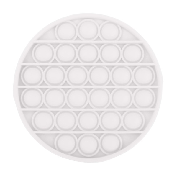 Bubble Popping Push Press Fidget Sensorisk Leksak Stress Relief Olika färger Rund Vit
