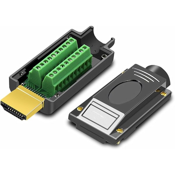 HDMI-adaptersignaler Terminal Breakout Metal Cover Terminal Breakout Board Connector Lödfri fri svetsadapter (svart)