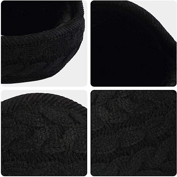 Varme strikkede ørevarmere Foldable øremuffer øremuffer Vinter øremuffer Unisex Black