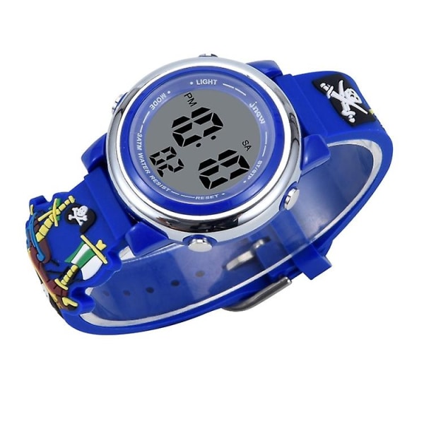 Jnew A380-20092 Children Cartoon 3d Pirate Ship Waterproof Time Cognitive Multifunction Sports Led Electronic Watch