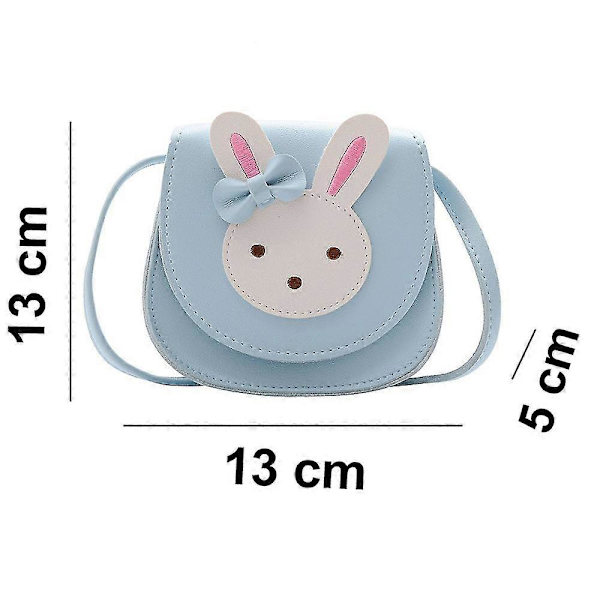Tyttöjen olkalaukku, Lasten söpö jänis Crossbody-laukku Käsilaukku Mini Prinsessa Olkalaukut Lompakko Säädettävällä vyöllä Lapsille Tytöille-XinHan Blue
