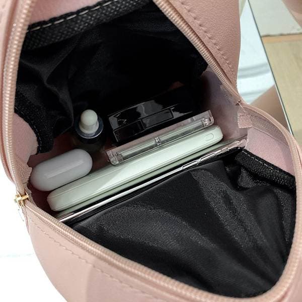 PU Läder Axel Mini Liten Ryggsäck Multifunktionell white