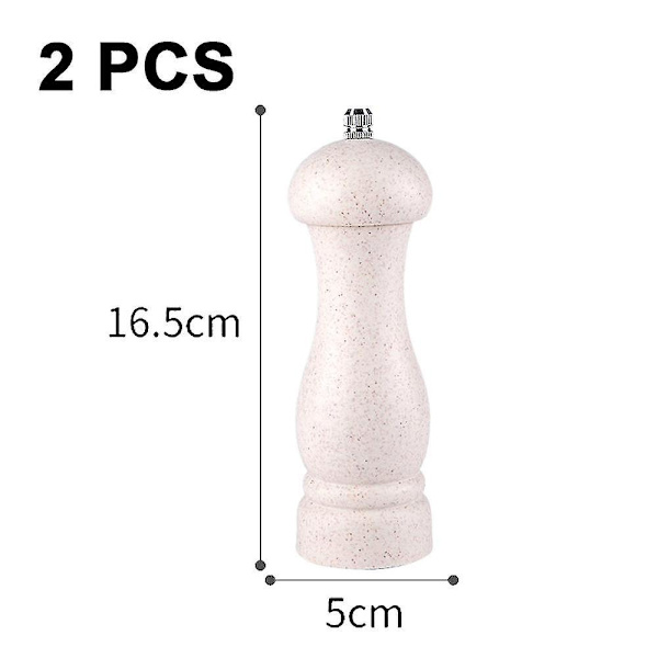 Laadukas tamminen suola- ja pippurimylly, säädettävä karkeus ja uudelleentäytettävä Off-white * pink (color box)