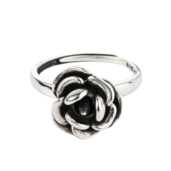 Mörk ros Anti-varg pekfinger ring med en och en självförsvarstorn Självförsvar ring öppen ring