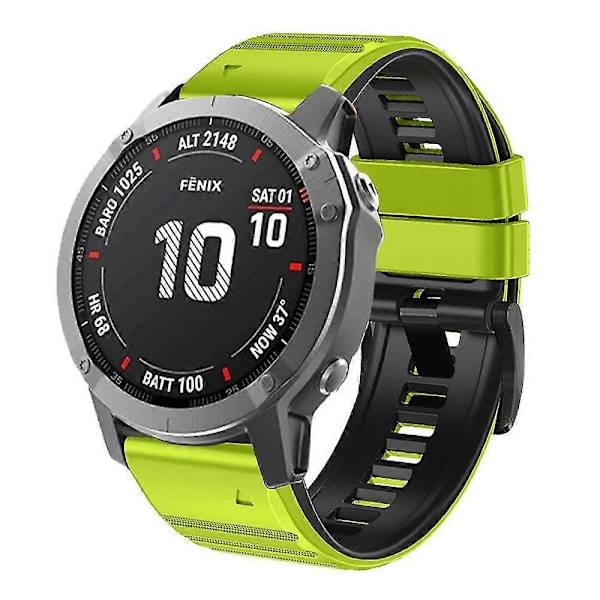 Til Garmin Tactix Delta/enduro Horisontale Striber Silikone Udskiftningsurrem Armbånd Green Black