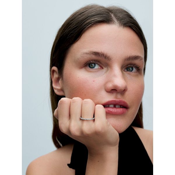 Pandora - Textur & Stenar Ring - Sterlingsilver Circumference: 58mm