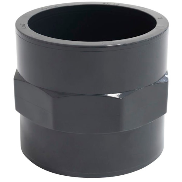 C63282 - Sekoitusnippa/holkki, naaraspuolinen kierre liimattava Ø63mm-naaraspuolinen ruuvi 2'' - putken paineliitäntä 10 bar