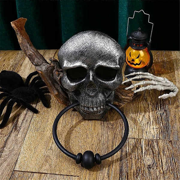 Halloween Dørklokke Skalle Hjemsøkt Dørklokke med Lyd Lysende Øyeeple Skumle Halloween Rekvisitter for Fr