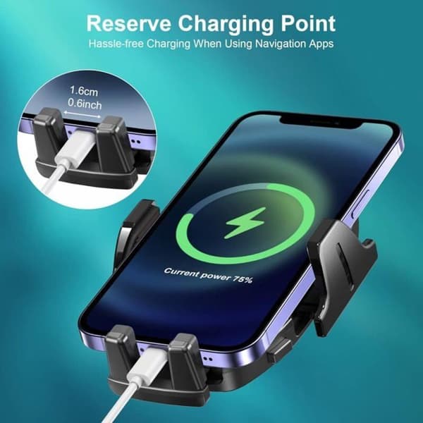 Biltelefonholder til udluftningsgitter til biler, iPhone-holder, mobiltelefonholder til bil, kompatibel med bilens udluftningsgitre