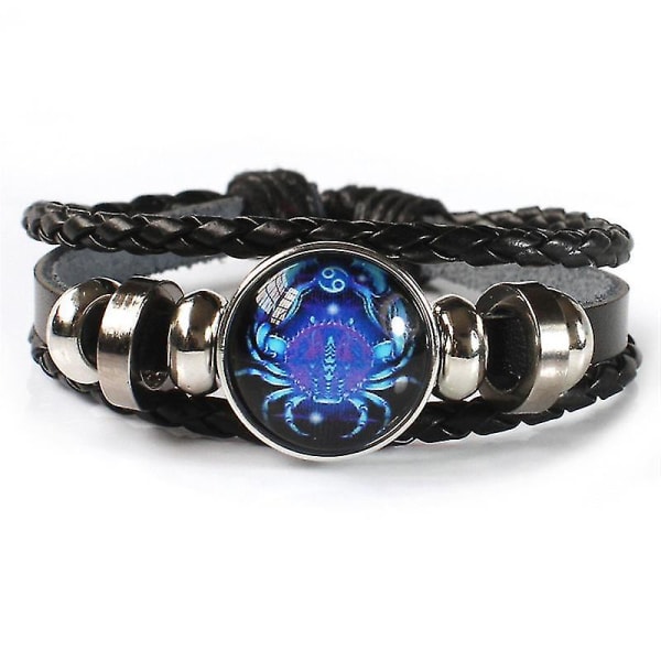 12 stjärntecken konstellation charm lysande armband män kvinnor mode flerskikts väv läder armband armband födelsedagspresent Aries