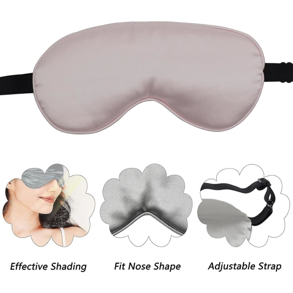 4-pack ögonmask för att sova silkesmjuk satin ögonbindel Justerbar rem cover för kvinnor
