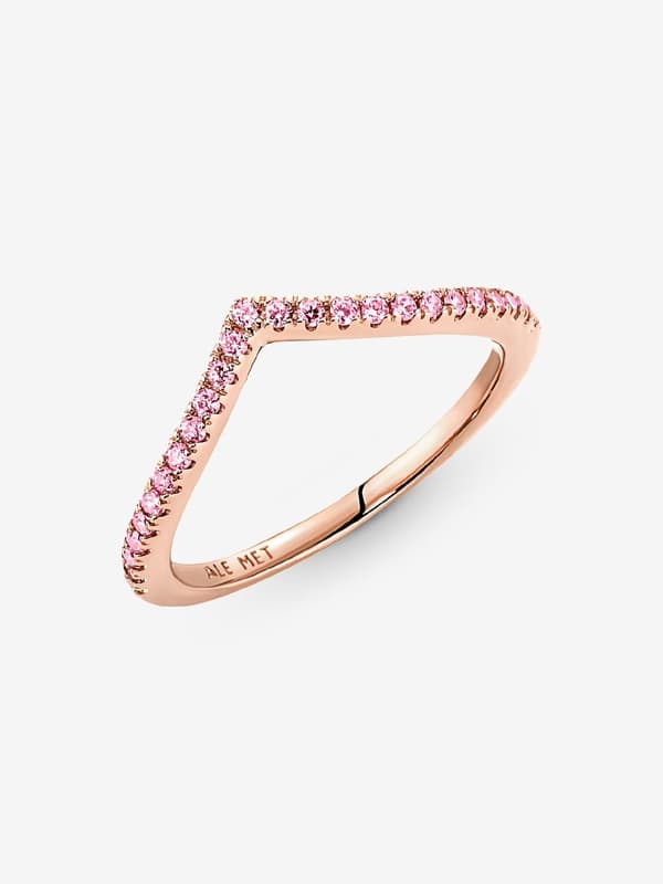 Pandora - P Timeless Wish Sparkling Pink Ring - 14k rosaguld plating Circumference: 50mm