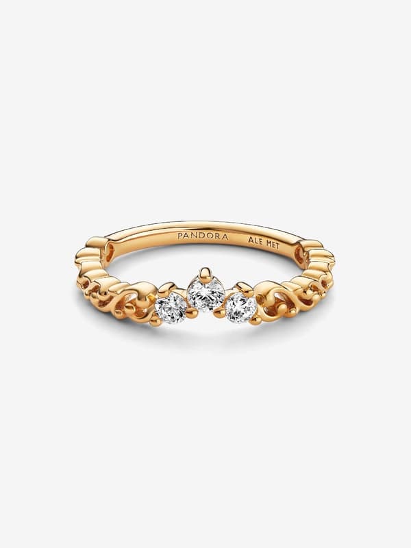 Pandora - Regal Swirl Tiara Ring - 14k guldplätering Circumference: 52mm