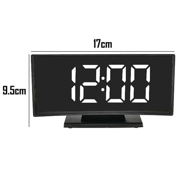 Stor LED Digital Vækkeur Display Elektronisk Ur Mode Buede Vækkeur