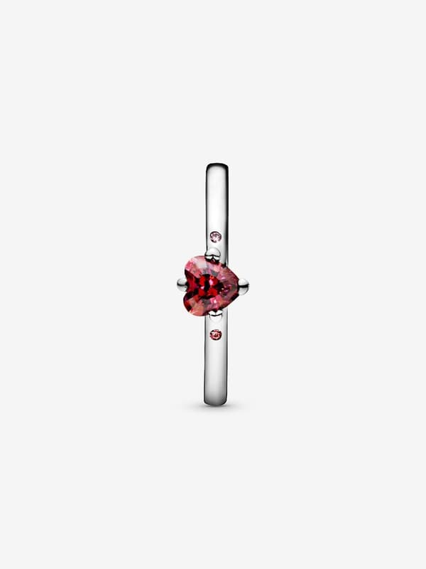 Pandora - Glittrande Rött Hjärta Ring - Sterlingsilver Circumference: 58mm