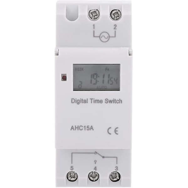 Lcd-ajastin Viikoittainen digitaalinen sähköajastin Ajastinkytkimen 15a(220v) (hy)