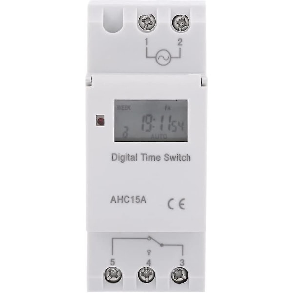 LCD-timer, ukentlig digital elektrisk timer, timerbryter 15a(220v) (hy)