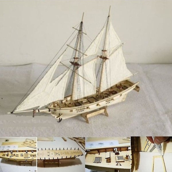 1:100 Halco Monteringsmodell av Skepp, Träsegelbåtsleksaker, Segelmodell Monterad Träkit, Trähantverk 1 Set