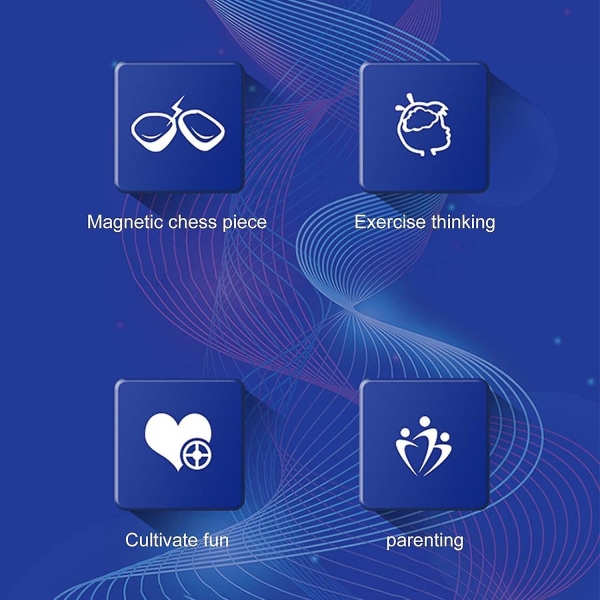 Magnetisk schackbräde, magnetiskt brädspel pusselstrategispel, magnetisk schackdambräde leksak, roligt bordsspel med magnet B With Rope