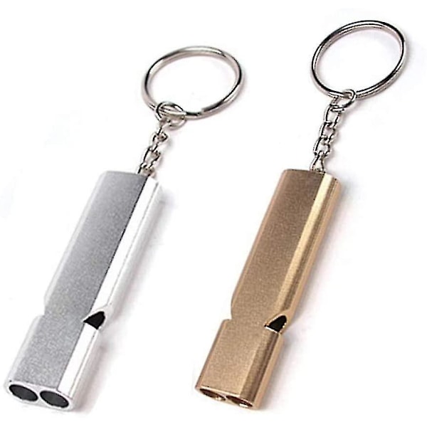 Domarpipa, Metallpipa, Sport Överlevnadspipa 120db Utomhus Camping Underhållningspipa (2 st