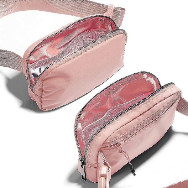 Ny, unisex Fanny Pack med justerbar rem Mini bältesväska för träning Löpning Resor Vandring, Ljusrosa