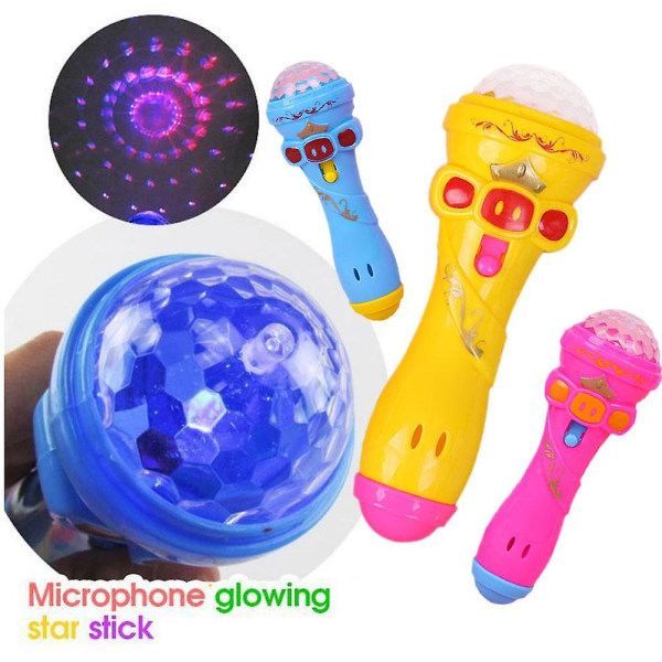 Led ljus blinkande projektion mikrofon ficklampa form barn barn leksak