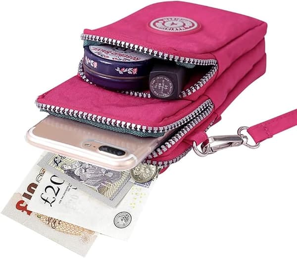 Damväskor Flickor Nylon Design Liten Crossbody Väska Handväskor(Djupröd)