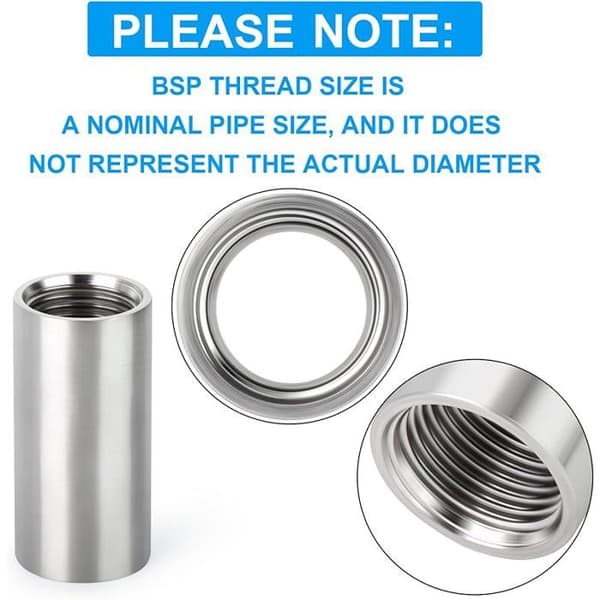 2 stk. 50 mm 1\" indvendig x 1\" indvendig BSP nippel støbt rør 304 rustfrit stål rørfittings