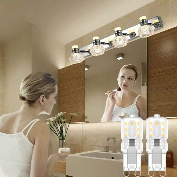 G9 LED-pære, G9 LED 220V Naturlig hvit 3000K 3W halogenekvivalent 30W halogenlys 8-pakning - Perfet
