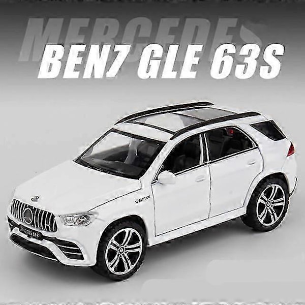 1:32 Legering s GLE 63S Coupe Bilmodel Støbte køretøjer Metal Træk Tilbage Bil Simulation Lyd Lys Børnegaver Samling White