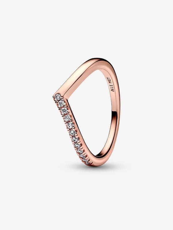 Pandora - P Timeless Wish Halvglittrande Ring - 14k roséguldplätering Circumference: 50mm