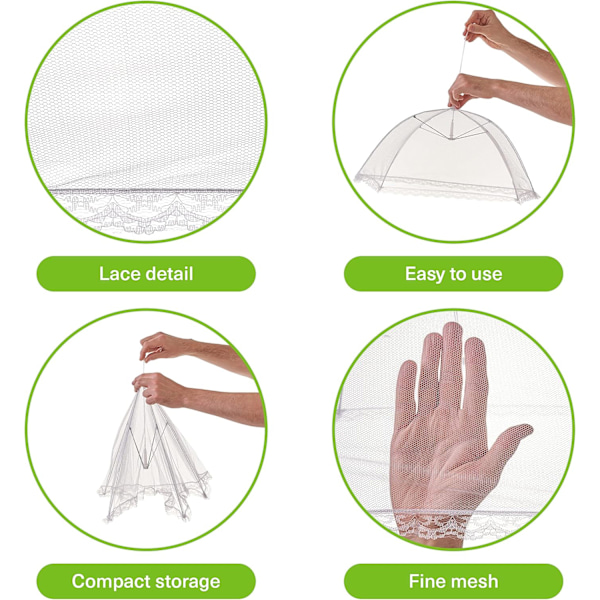 5 Mesh Pop-Up Matkåp för Kök, Picknick, Camping - Insekts- och Flugsäker Fint Mesh-Skärmöverdrag Hopvikbara Tält, Nätmatöverdrag Pop Up Tallriksöverdrag
