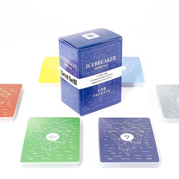 150 Engagerende samtaleemner Icebreaker Deeper Talk Deck af Bestself Conversation Party Board Game Fuld engelsk kortspil