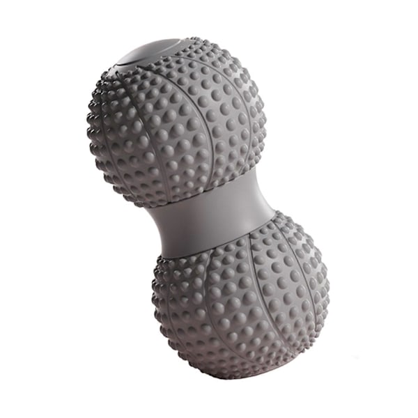 Peanut Massagebold til Dyb Vævsafslapning af Muskler - Dobbelt Lacrosse-Rulle til Fysioterapi - Ben, Arm, Talje, Mave, Ryg, Fod - Massagebold til Hele Kroppen Grey