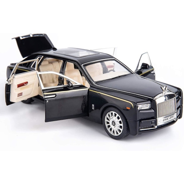 1/24 Rolls-Royce Phantom Modelbil - Zink Legering Legetøjsbil med Lyd og Lys, Ideel Gave til Børn